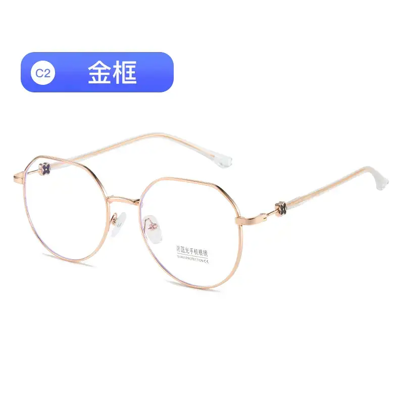 Women Anti-Blue Light Glasses Metal Frame Retro Style - Image 2
