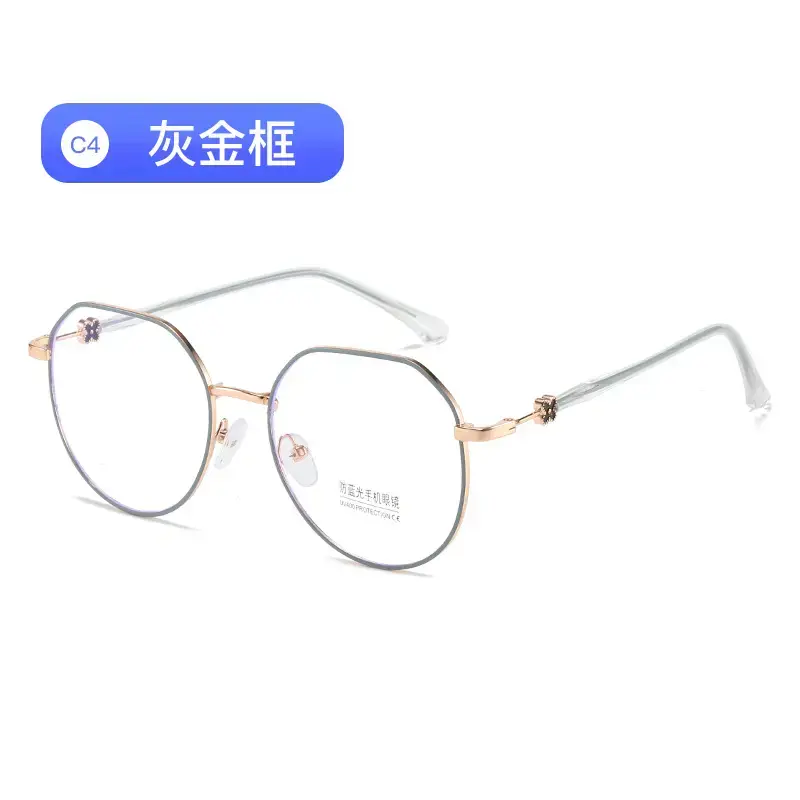 Women Anti-Blue Light Glasses Metal Frame Retro Style - Image 4
