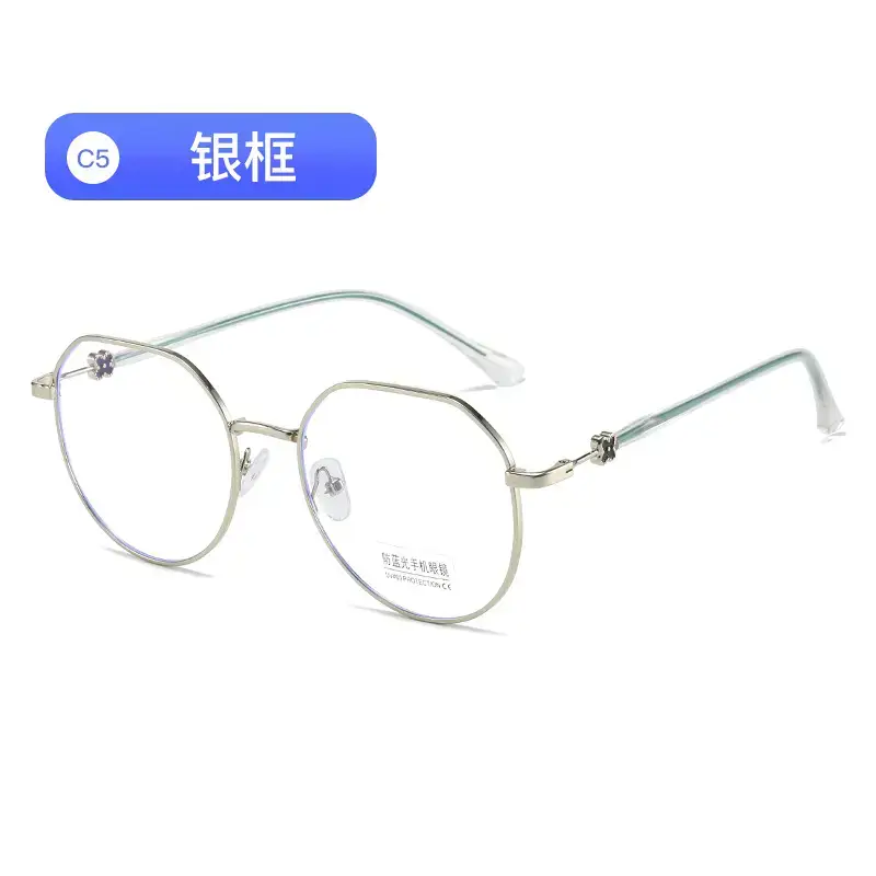 Women Anti-Blue Light Glasses Metal Frame Retro Style - Image 5