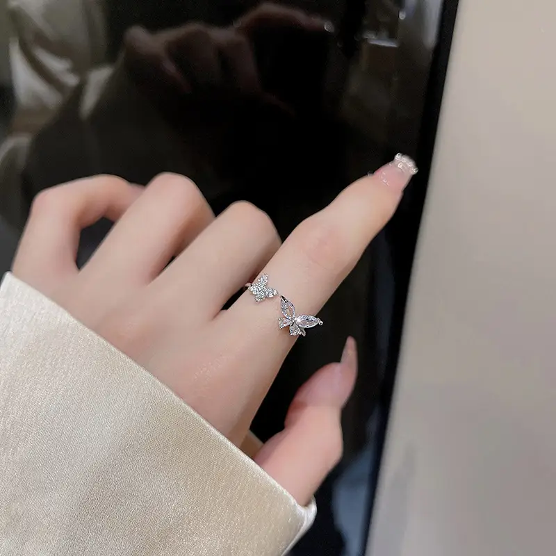 Women Butterfly Ring S925 Sterling Silver Cold Style - Image 2