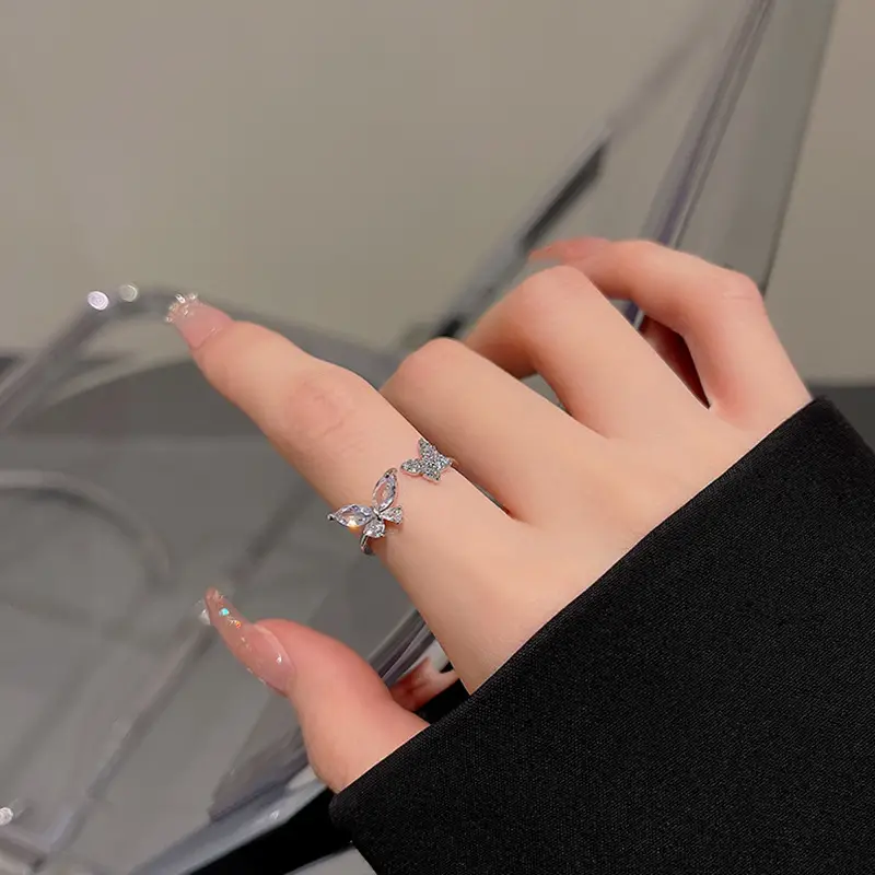 Women Butterfly Ring S925 Sterling Silver Cold Style - Image 3