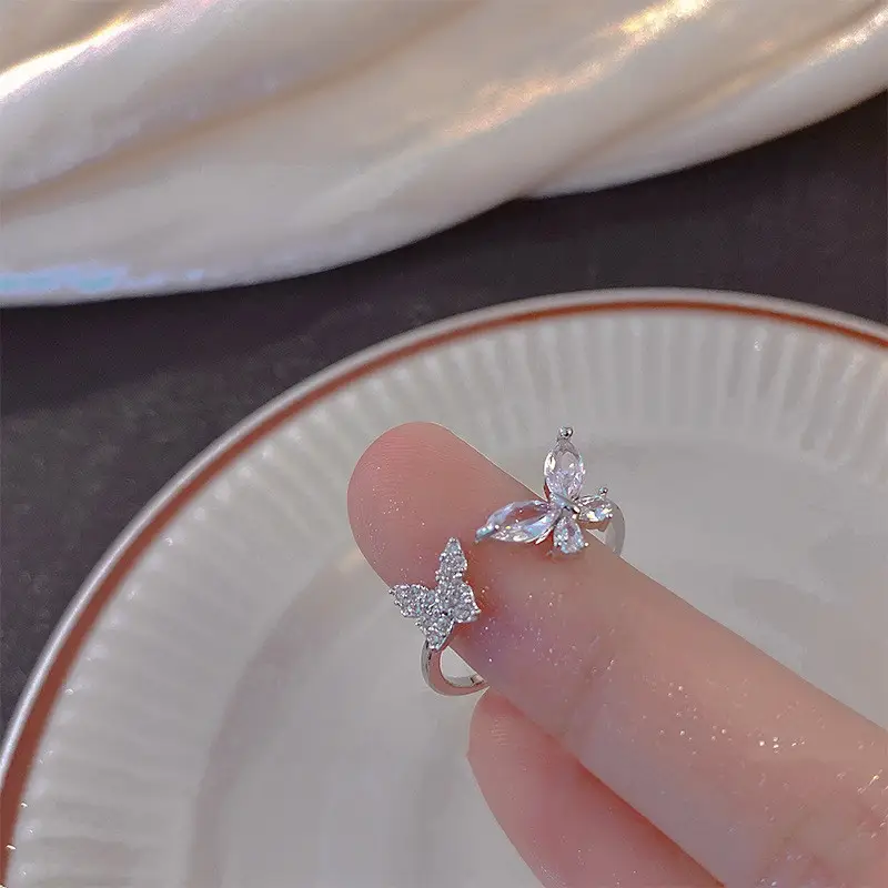 Women Butterfly Ring S925 Sterling Silver Cold Style - Image 4