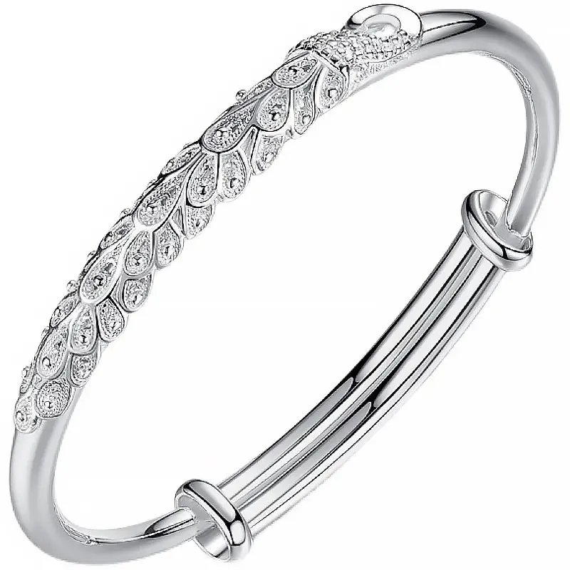 Peacock Design Sterling Silver Bracelet for Women - Image 6