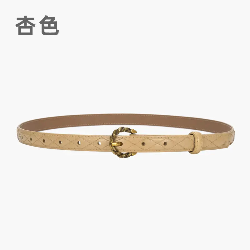 Women's Diamond Pin Buckle Belt Brown All Match - Image 10
