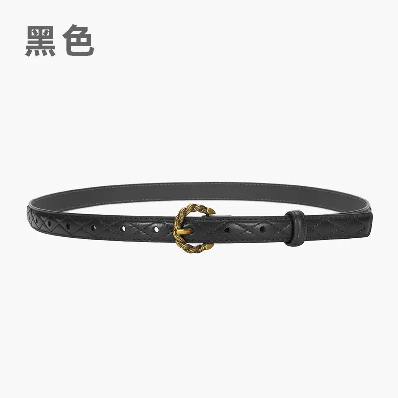 Women's Diamond Pin Buckle Belt Brown All Match - Image 2