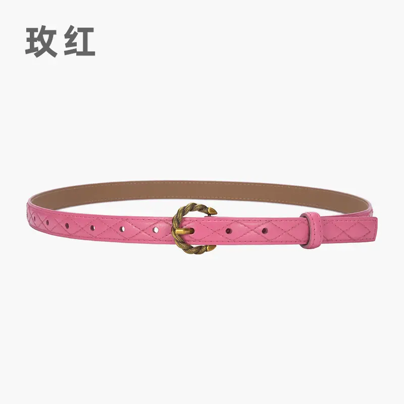 Women's Diamond Pin Buckle Belt Brown All Match - Image 5
