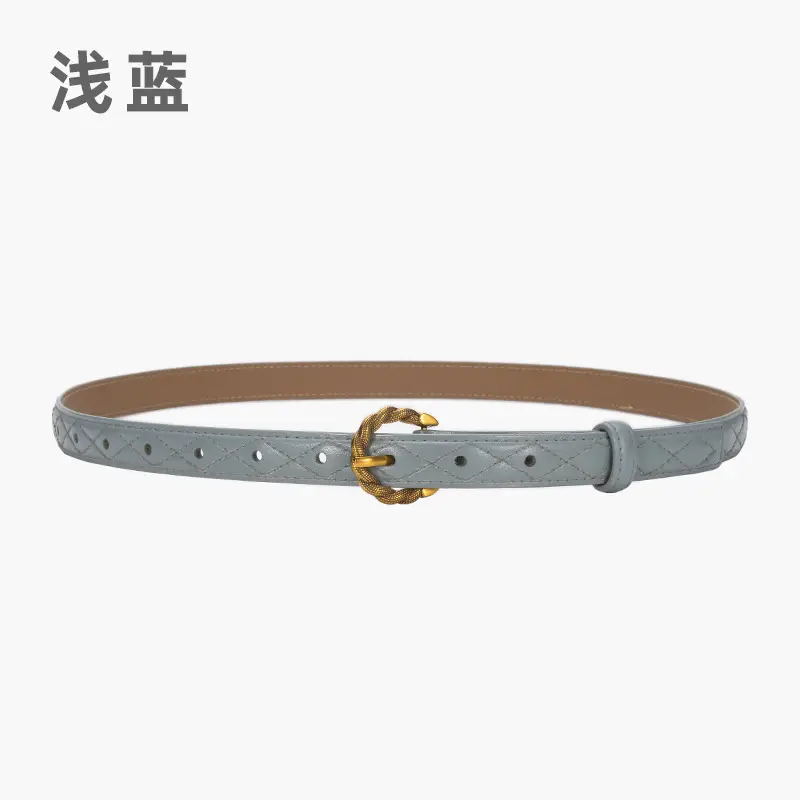 Women's Diamond Pin Buckle Belt Brown All Match - Image 7