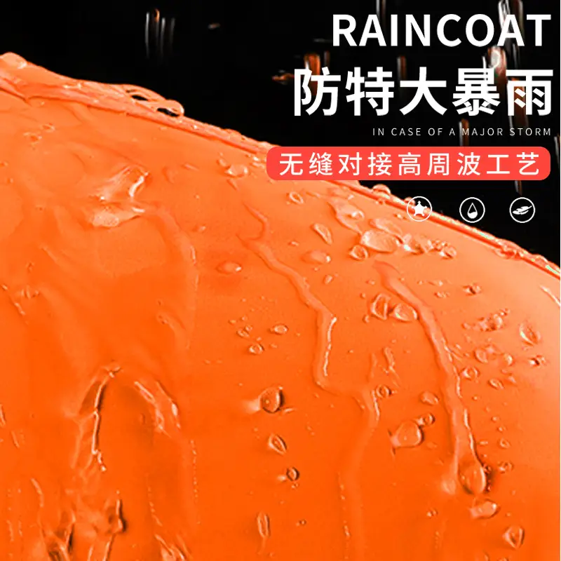Orange Safety Raincoat Set with Reflective Stripes - Image 6