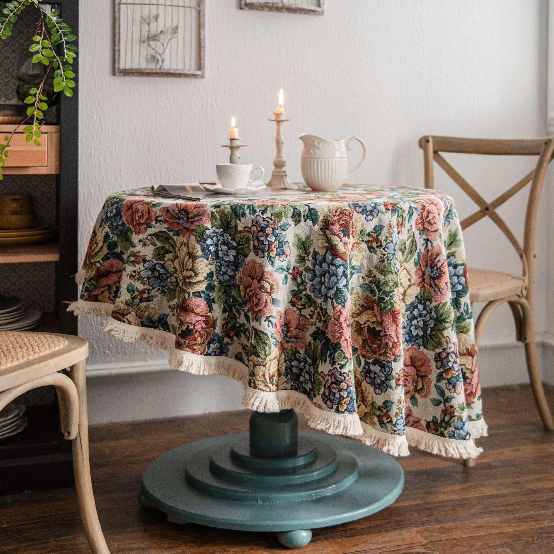 Imaki Rhyme Jacquard Tablecloth Round Patterned