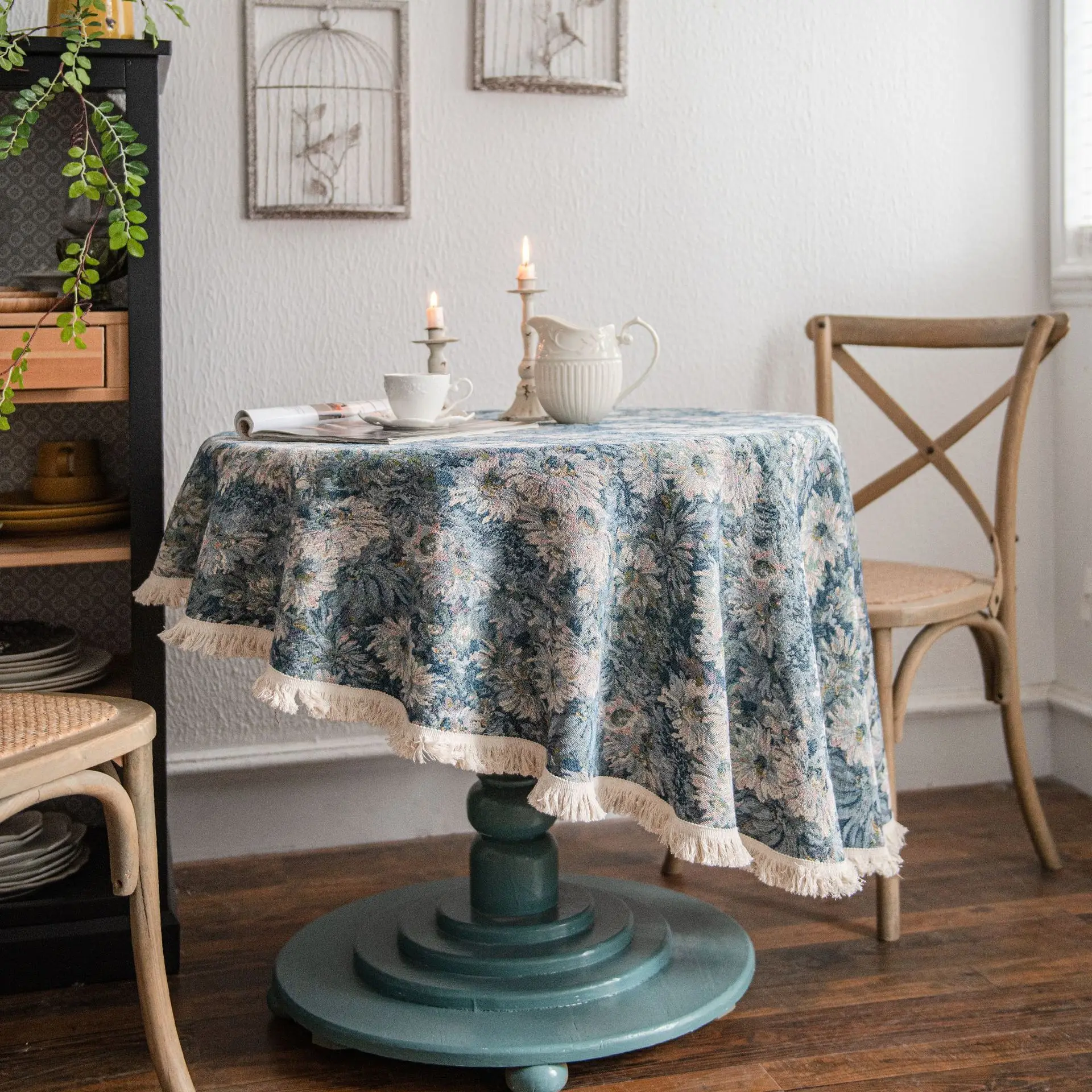 Imaki Rhyme Jacquard Tablecloth Round Patterned