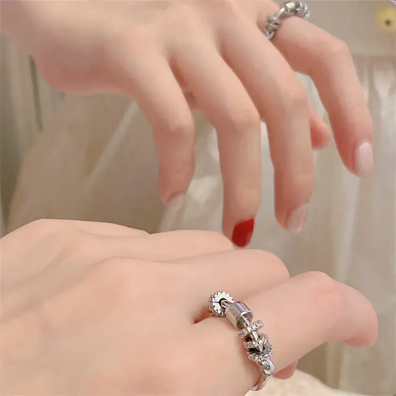 South Korea Lucky Beads Diamond Ring for Women - Image 3