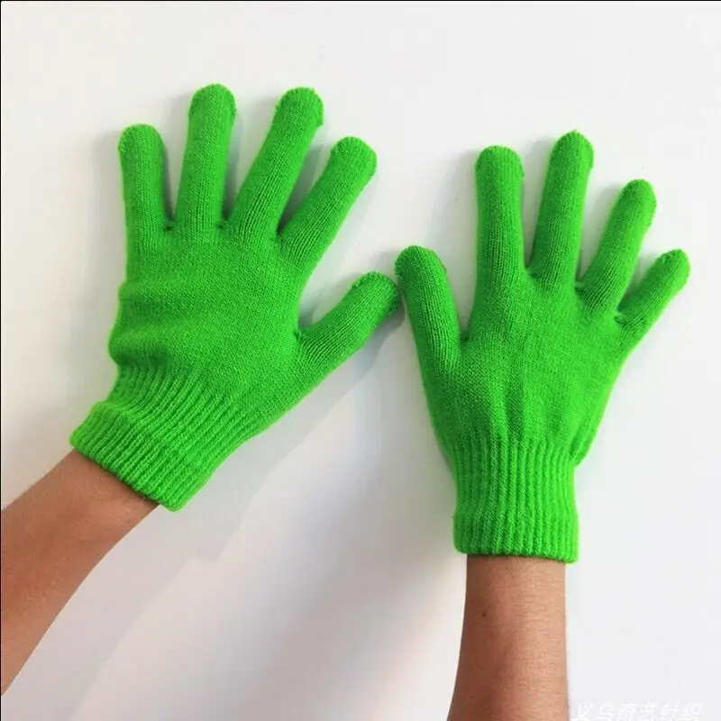 Thanos Green Knitted Diamond Nail Art Gloves for Women - Image 16