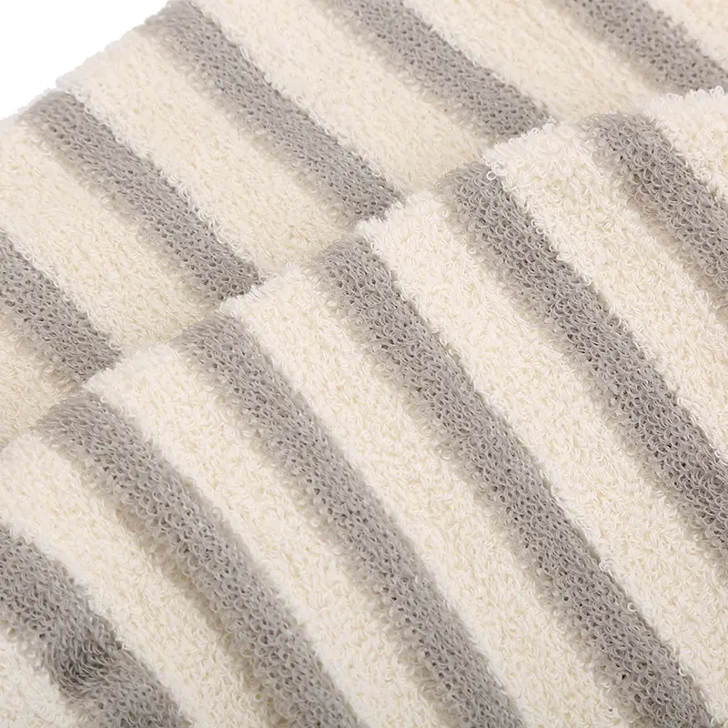 Soft Skin-Free Striped Linen Towel Mud Rubber