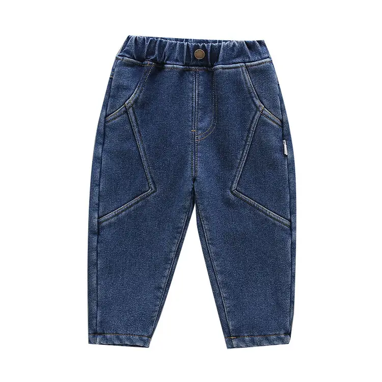 Men's Blue Denim Pants 2023 Winter Fleece Lined Thickened Stretch - Image 6