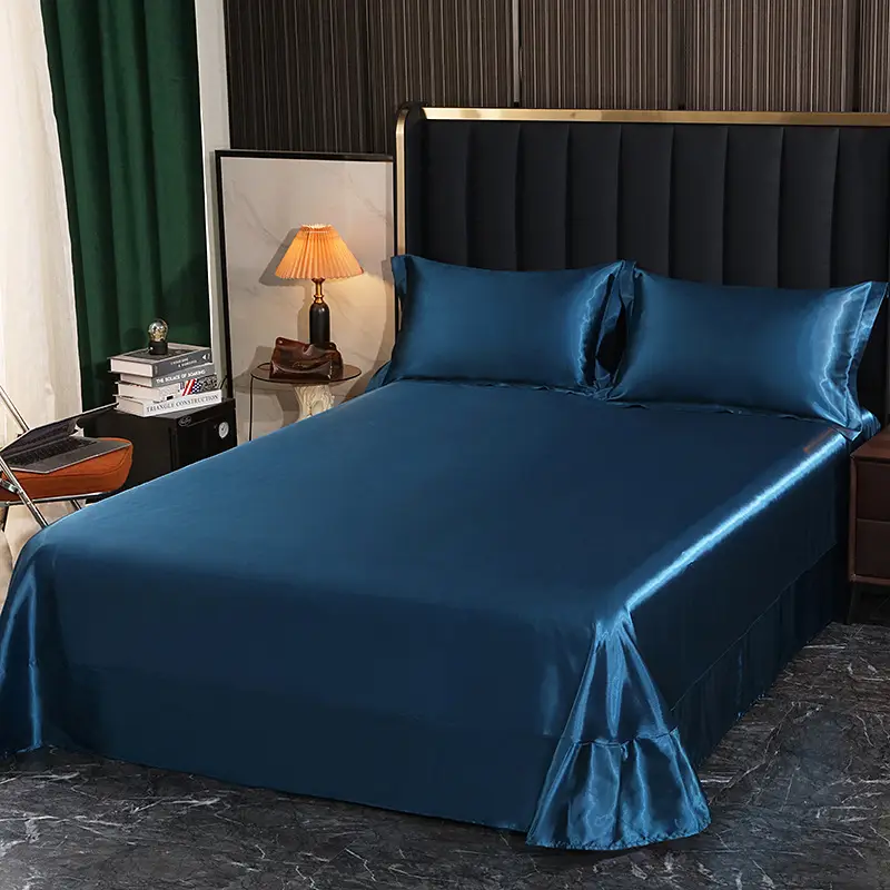 Foreign trade export silk sheets single piece silky mulberry silk Ice Silk sheets single double 1.2 m1.8 m bed wholesale