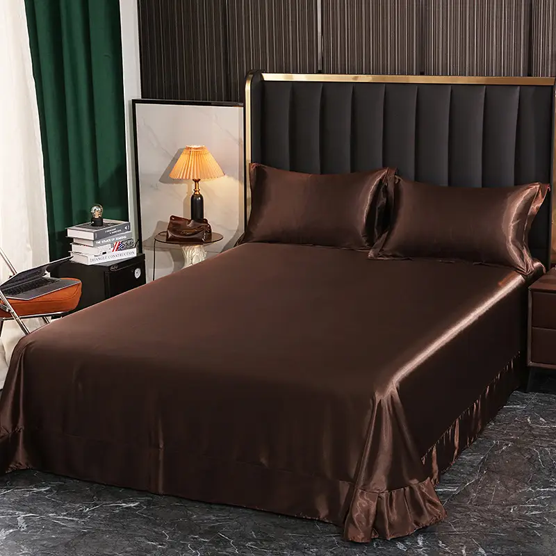 Foreign trade export silk sheets single piece silky mulberry silk Ice Silk sheets single double 1.2 m1.8 m bed wholesale