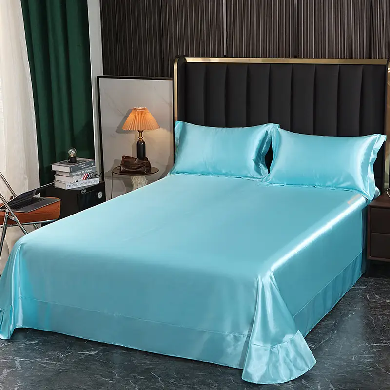 Foreign trade export silk sheets single piece silky mulberry silk Ice Silk sheets single double 1.2 m1.8 m bed wholesale