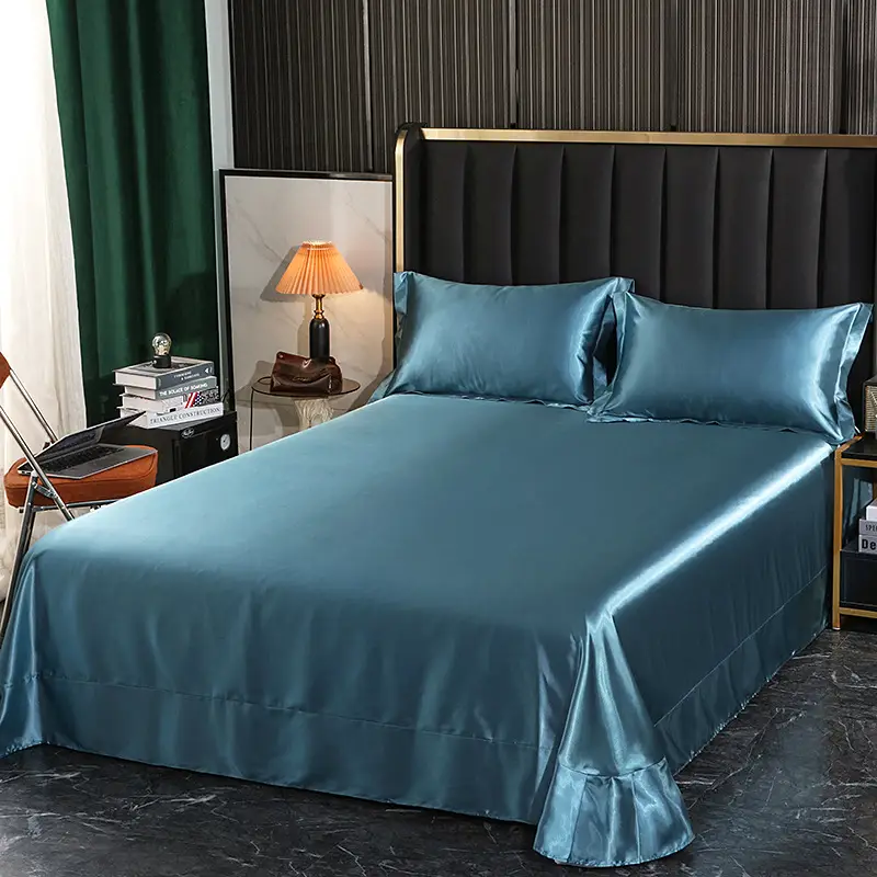 Foreign trade export silk sheets single piece silky mulberry silk Ice Silk sheets single double 1.2 m1.8 m bed wholesale