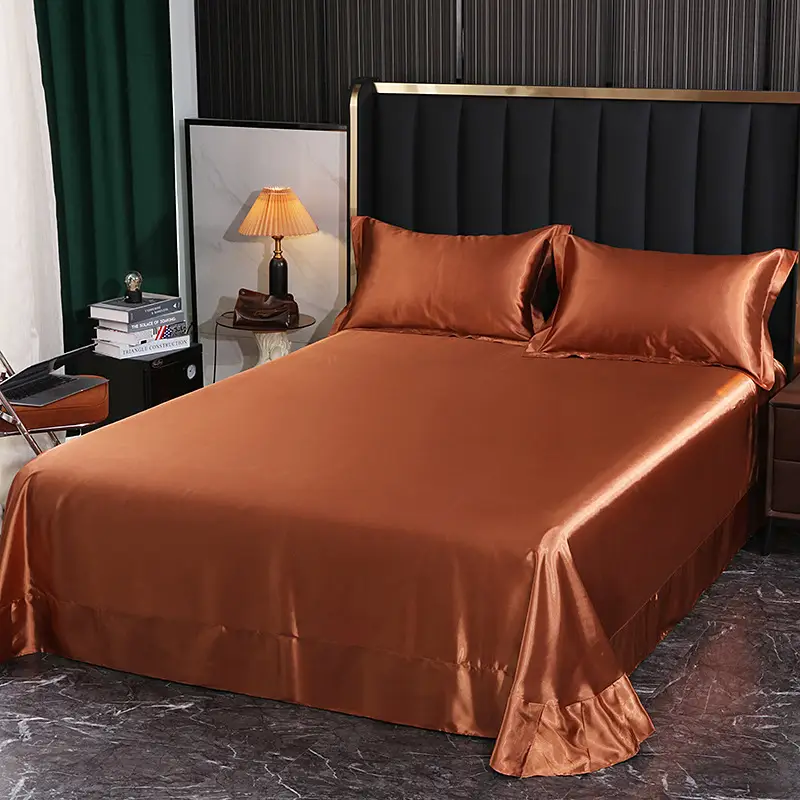 Foreign trade export silk sheets single piece silky mulberry silk Ice Silk sheets single double 1.2 m1.8 m bed wholesale