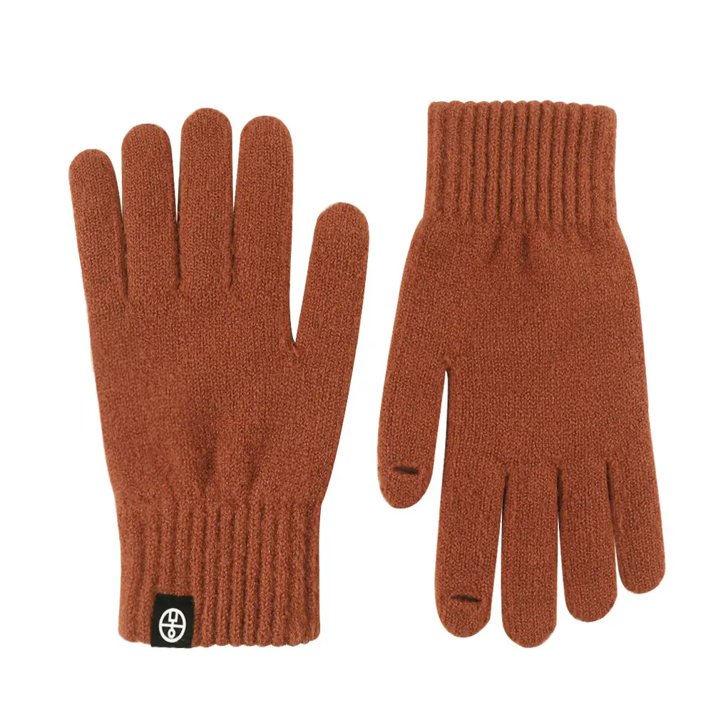 Japanese Wool Knitted Gloves Grey Winter Warm
