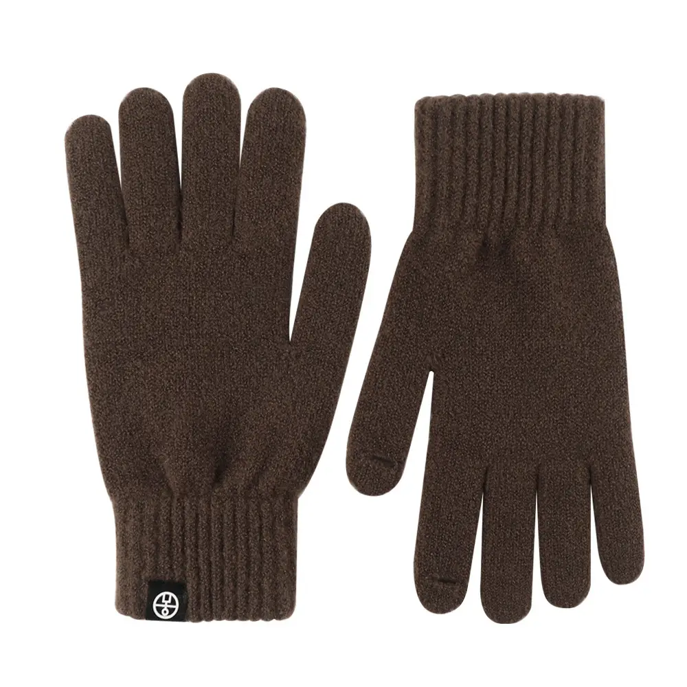 Japanese Wool Knitted Gloves Grey Winter Warm