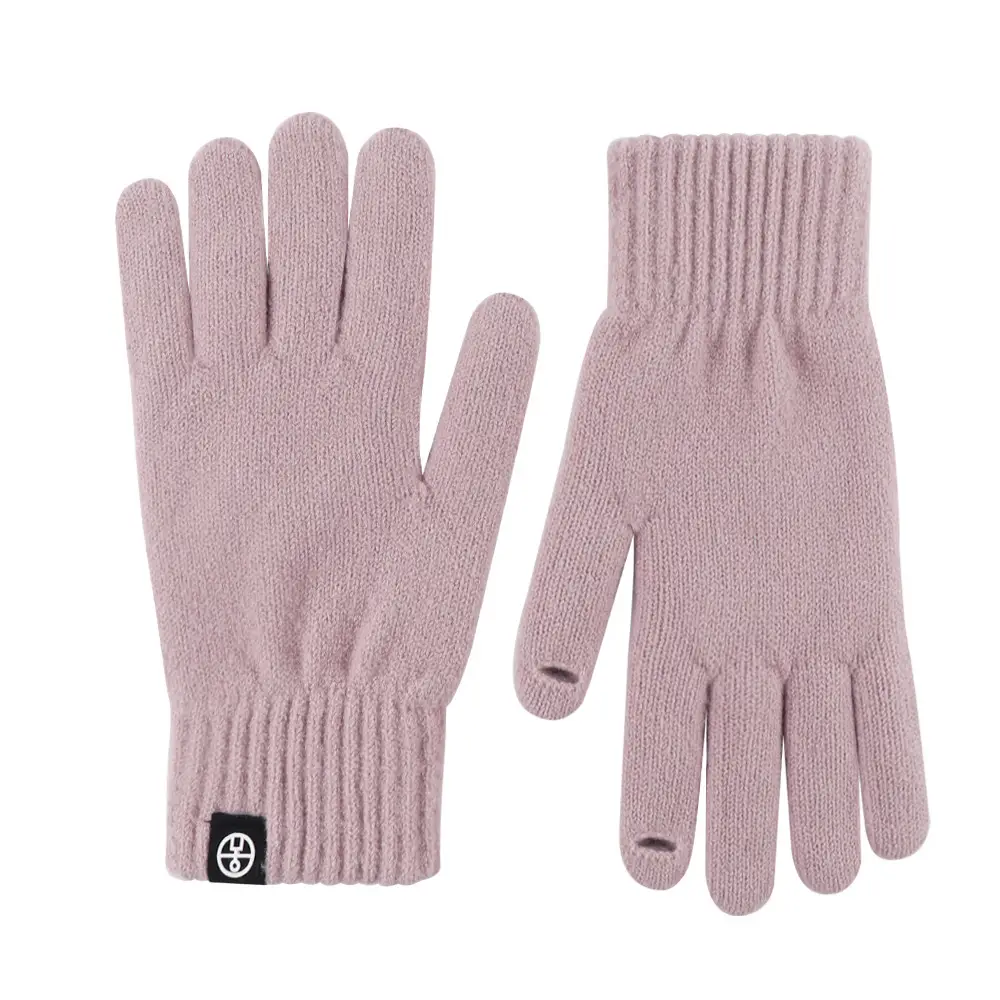 Japanese Wool Knitted Gloves Grey Winter Warm