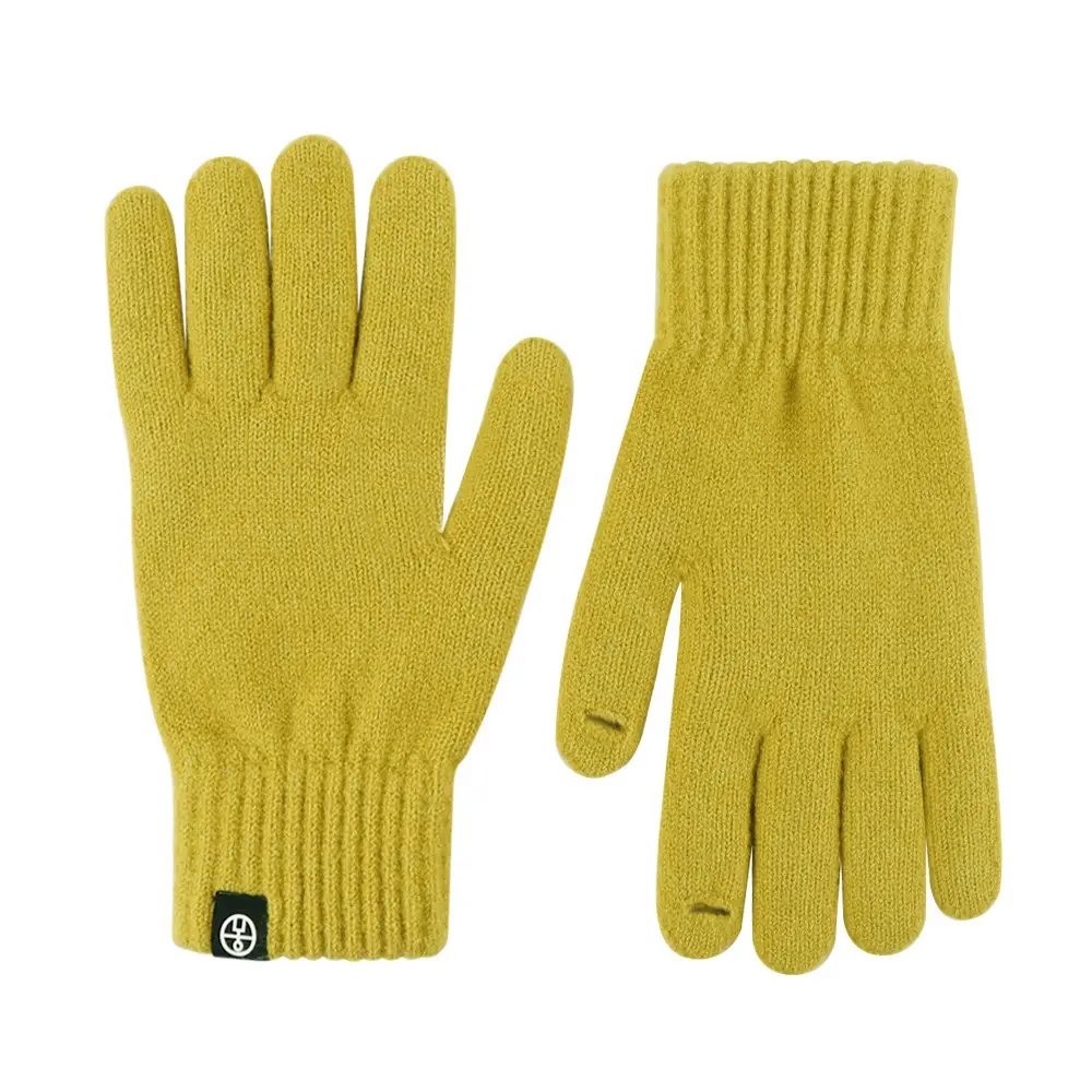 Japanese Wool Knitted Gloves Grey Winter Warm