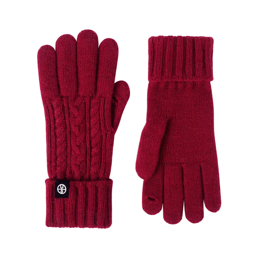 Japanese Wool Knitted Gloves Grey Winter Warm
