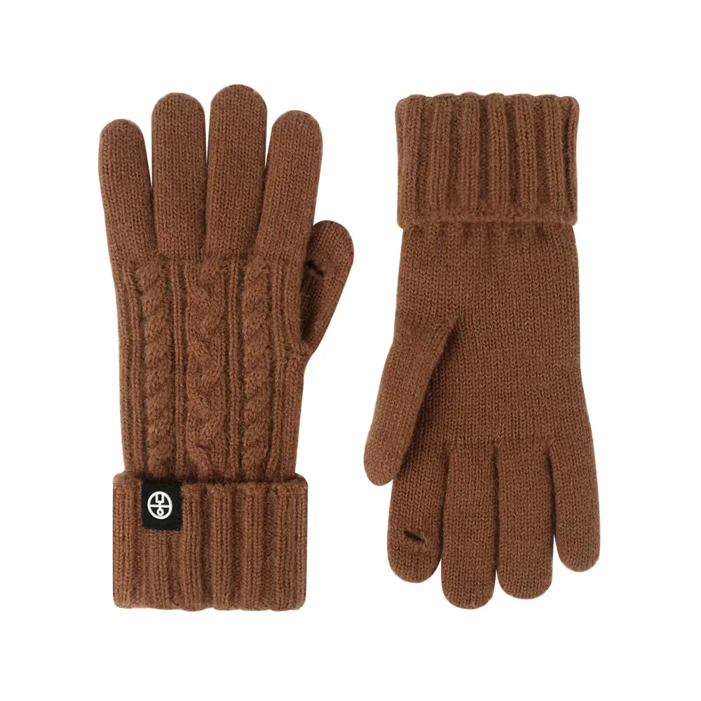 Japanese Wool Knitted Gloves Grey Winter Warm