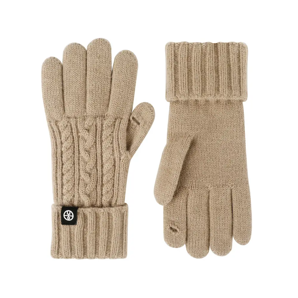 Japanese Wool Knitted Gloves Grey Winter Warm