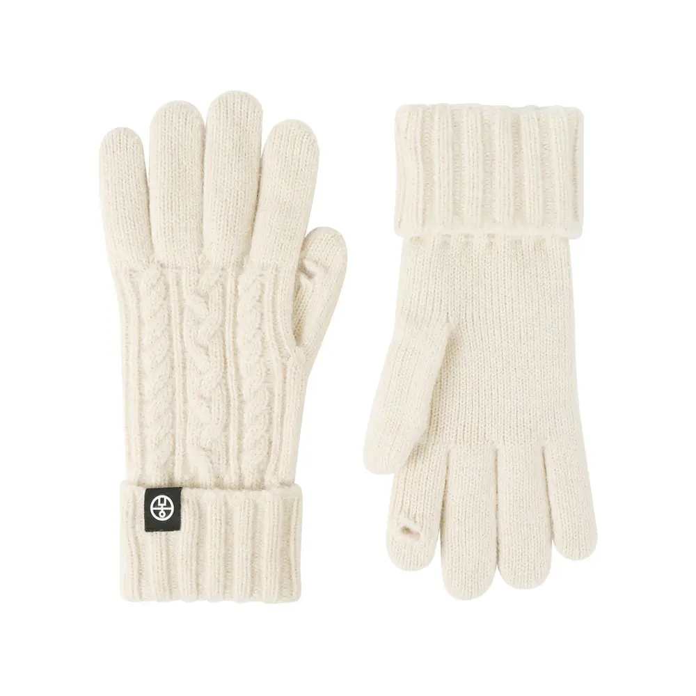Japanese Wool Knitted Gloves Grey Winter Warm