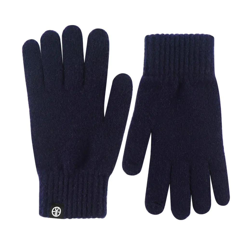 Japanese Wool Knitted Gloves Grey Winter Warm