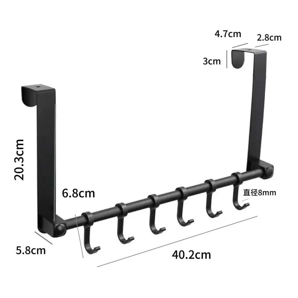 Door Hanging Hook Rack for Clothes Storage - Image 2