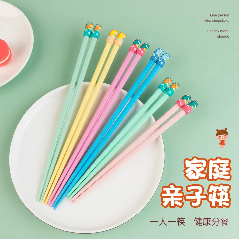 Kids Cartoon Dinosaur Chopsticks Yellow 20.8cm - Image 20
