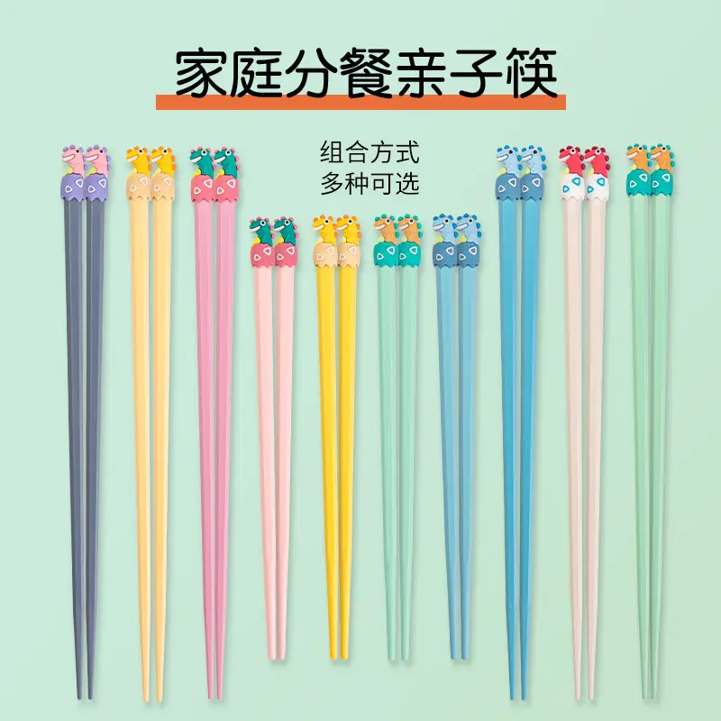 Kids Cartoon Dinosaur Chopsticks Yellow 20.8cm - Image 22