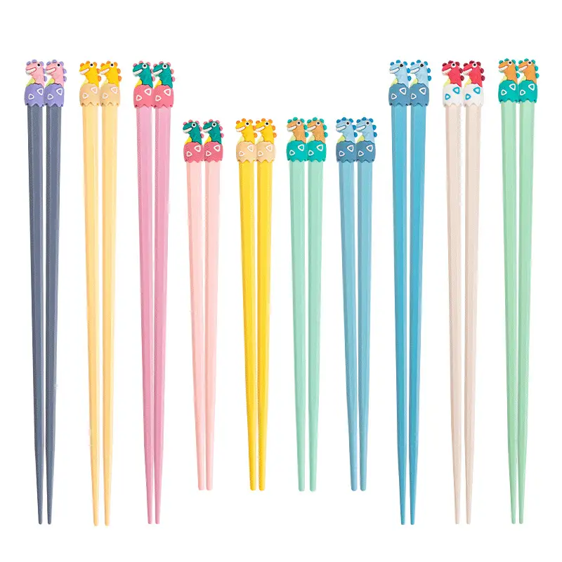 Kids Cartoon Dinosaur Chopsticks Yellow 20.8cm - Image 23