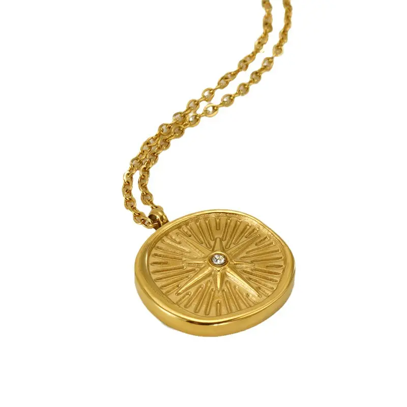 Golden Diamond Encrusted Retro Necklace Pendant - Image 6
