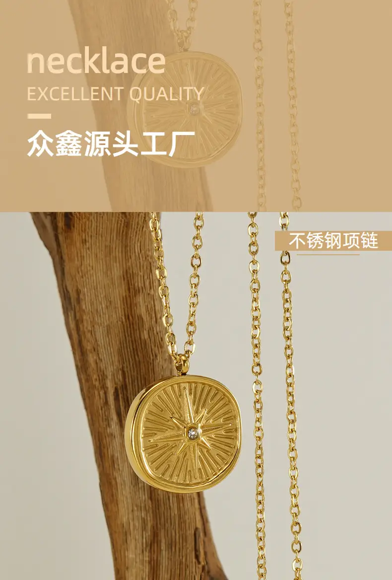 Golden Diamond Encrusted Retro Necklace Pendant — feature 11