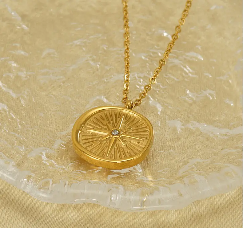 Golden Diamond Encrusted Retro Necklace Pendant — feature 19