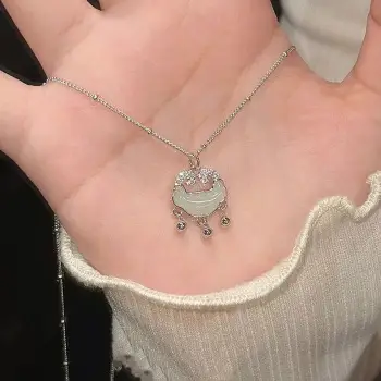 Women's Same Jade Rabbit Necklace with Gold Chain — feature 1