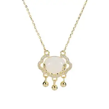 Women's Same Jade Rabbit Necklace with Gold Chain — feature 3