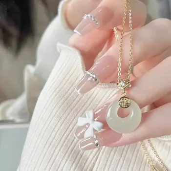 Women's Same Jade Rabbit Necklace with Gold Chain — feature 6