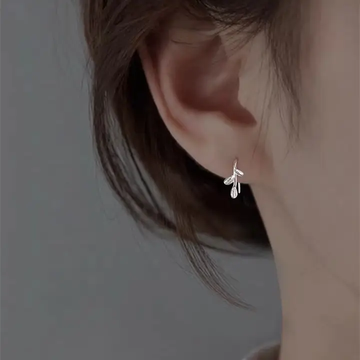 Korean Style Sterling Silver Earrings Mori Style Elegant Small Bud Fresh Ins - Image 6
