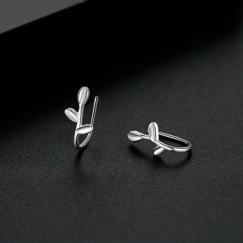 Korean Style Sterling Silver Earrings Mori Style Elegant Small Bud Fresh Ins - Image 3