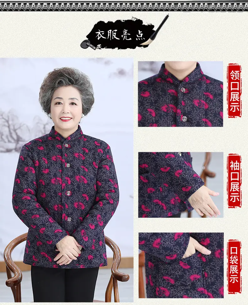 Grandma's Velvet Coat for Middle-aged Women Winter — feature 3