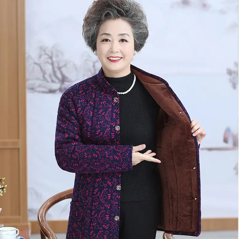 Grandma's Velvet Coat for Middle-aged Women Winter - Image 2