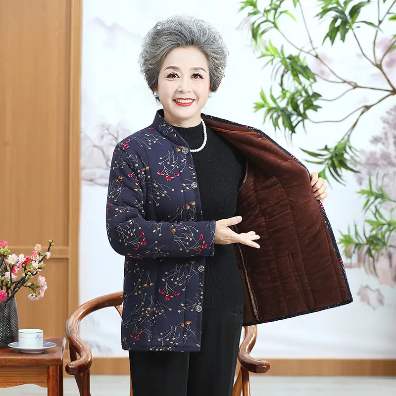 Grandma's Velvet Coat for Middle-aged Women Winter - Image 3