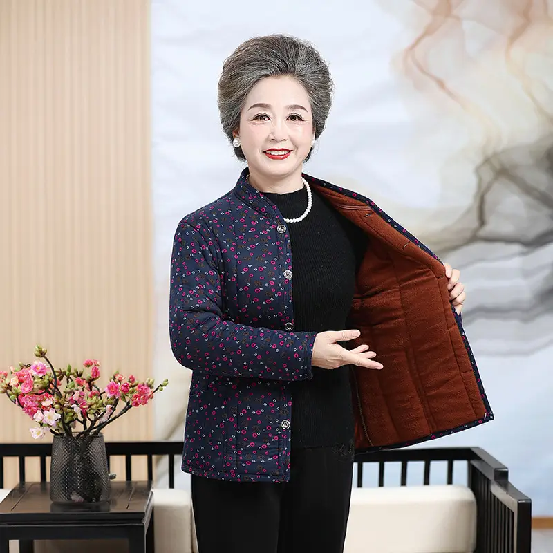 Grandma's Velvet Coat for Middle-aged Women Winter - Image 5