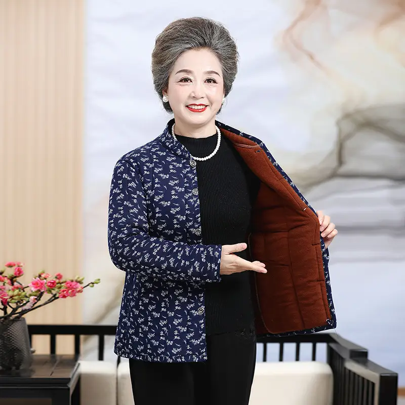 Grandma's Velvet Coat for Middle-aged Women Winter - Image 6