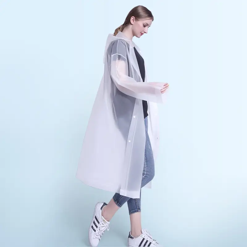 Long White Anti-Riot Poncho Raincoat for Men Women - Image 15